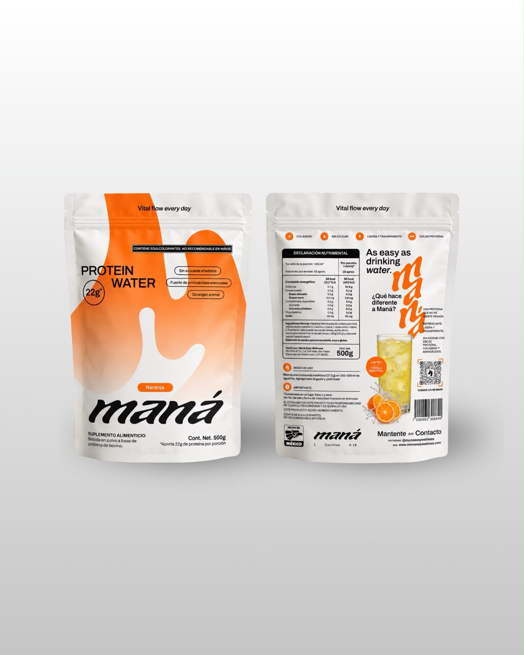 [naranja] Frente y reverso del pouch Naranja